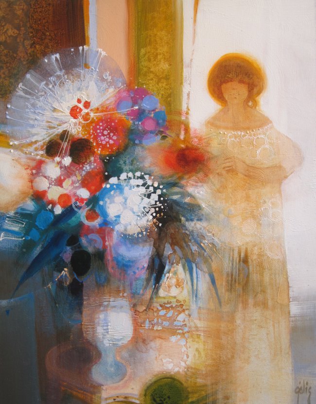 Femme au bouquet - Daniel GELIS